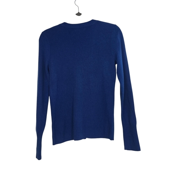 Tory Burch 100% Cashmere Cardigan in Cobalt Blue with small hole - Picture 3 of 13